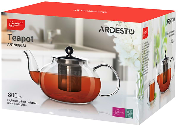Фото - Чайник заварочный Ardesto AR1908GM Gemini Roma 800 мл