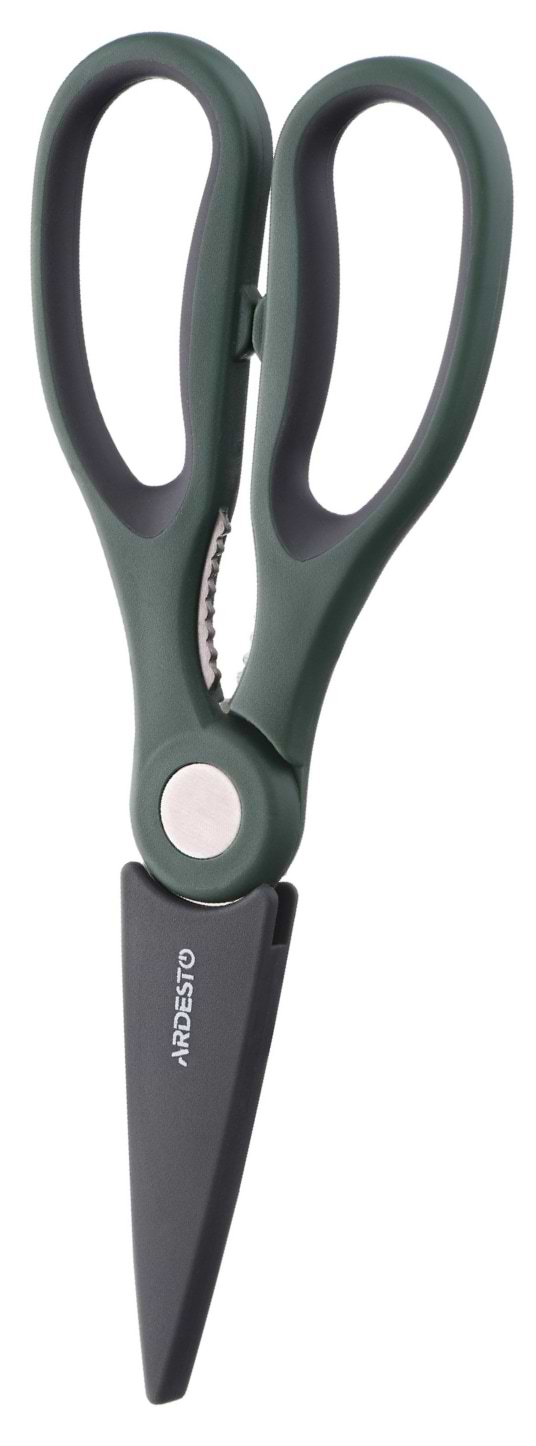 Ножиці кухонні Ardesto Gemini 22.3 см Gray/Green - Фото 1