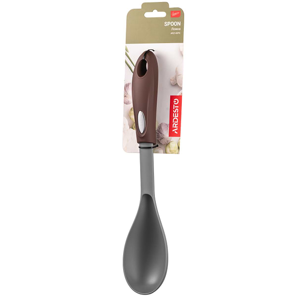 Фото - Ложка кухарська Ardesto Gemini 32 см Gray/Brown (AR2140PG)