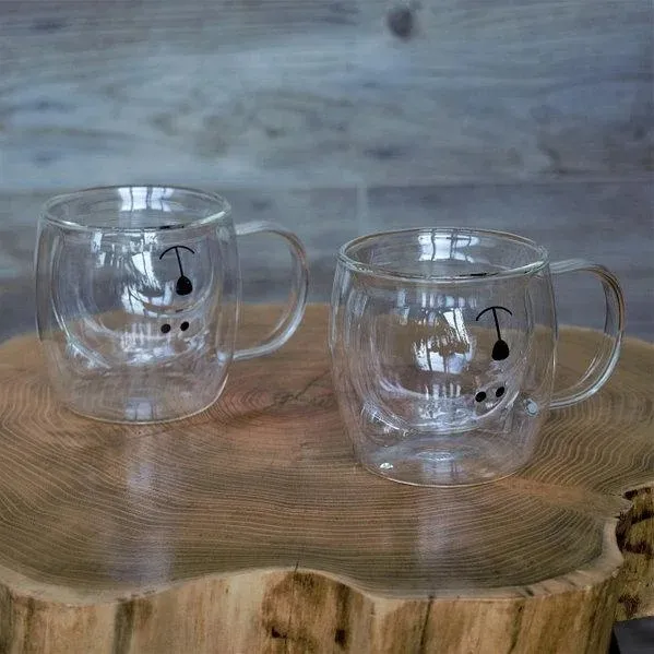 Фото - Набір чашок з подвійними стінками Ardesto Animals 250 мл 2 шт. (AR2625GHA)