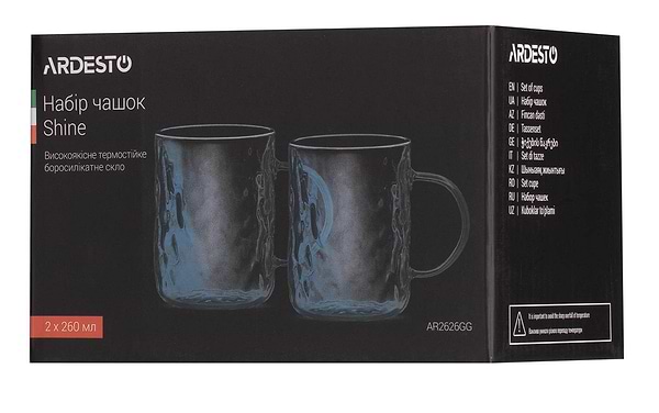 Фото - Набор чашек Ardesto Shine 260 мл 2 шт. (AR2626GG)