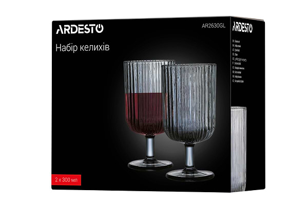 Фото - Набор бокалов Ardesto Graphite 300 мл 2 шт. (AR2630GL)