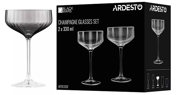 Фото - Набор бокалов Ardesto Black Mars Alcor 330 мл 2 шт. (AR2633GF)