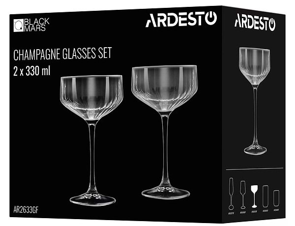 Фото - Набор бокалов Ardesto Black Mars Alcor 330 мл 2 шт. (AR2633GF)