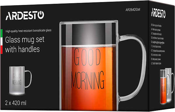 Фото - Набір чашок Ardesto Good Morning 420 мл 2 шт. (AR2642GM)