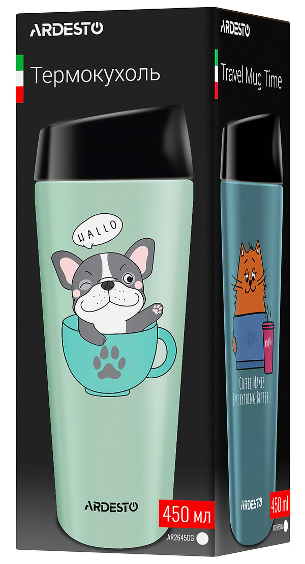 Фото - Термочашка Ardesto Coffee Time Red Cat 450 мл Blue (AR2645CG)