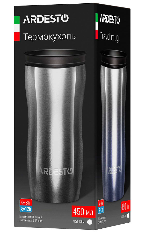 Фото - Термокружка Ardesto Metallic 450 мл Blue (AR2645GM)
