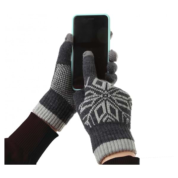 Фото - Рукавички для сенсорних екранів Armorstandart Touch Gloves Snowflake з орнаментом Light Grey (ARM59995)