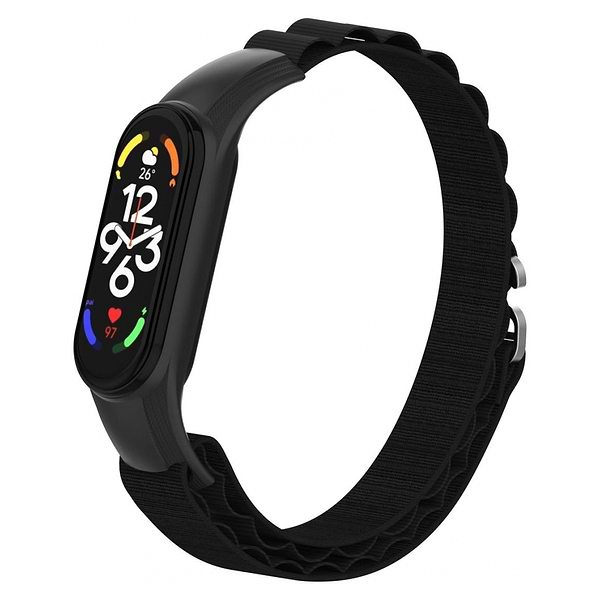 Фото - Ремінець для фітнес-браслету Armorstandart AlpinaStyle Band for Xiaomi Mi Band 7/6/5/4 Black (ARM64987)