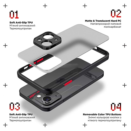 Фото - Чохол для смартфону Armorstandart Frosted Matte for Tecno Spark Go 2023 (BF7) Black (ARM72394)