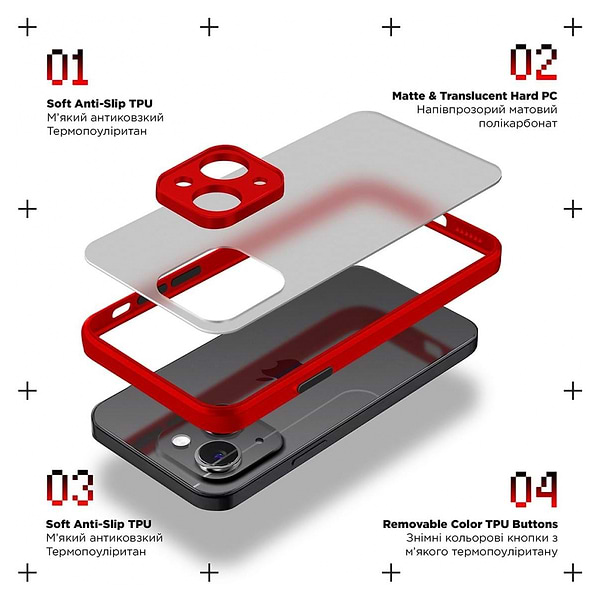 Фото - Чохол для смартфону Armorstandart Frosted Matte for Samsung A55 5G (A556) Red (ARM74338)
