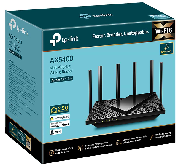 Фото - Маршрутизатор інтернет WiFi6 TP-Link Archer AX72 Pro