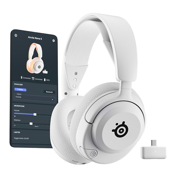 Фото - Гарнитура беспроводная игровая SteelSeries Arctis Nova 5 White (61671)