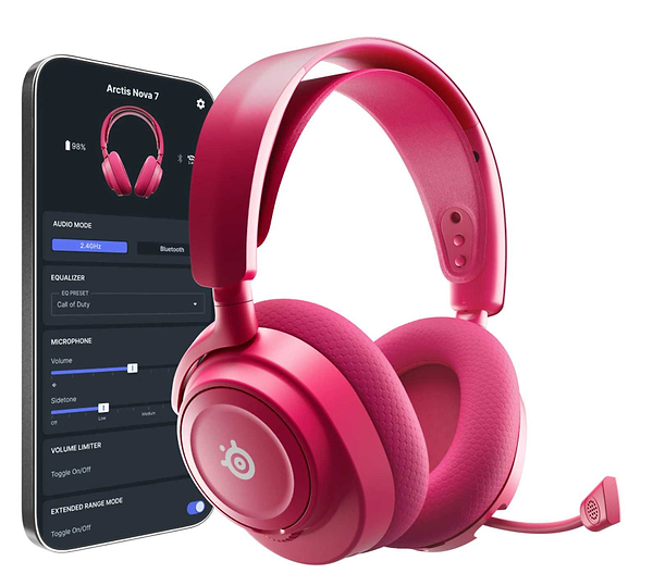 Фото - Гарнитура беспроводная игровая SteelSeries Arctis Nova 7P Gen 2 Wireless Magenta (61746)