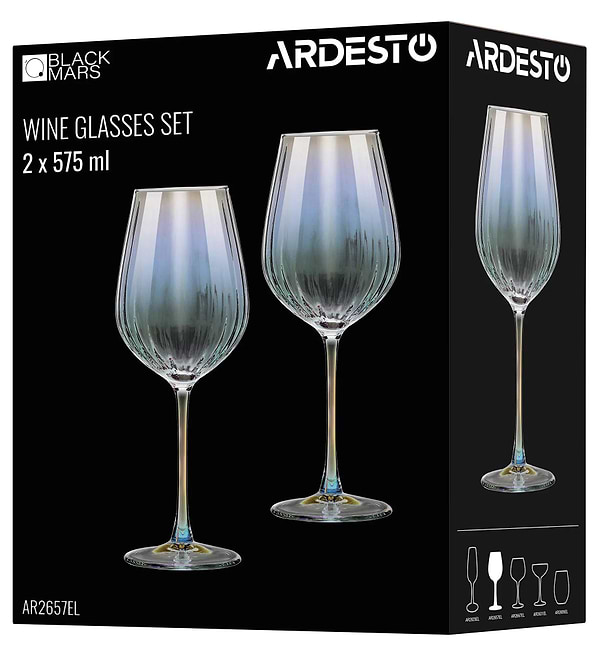 Фото - Набор бокалов Ardesto Black Mars Zenith 575 мл 2 шт. (AR2657EL)