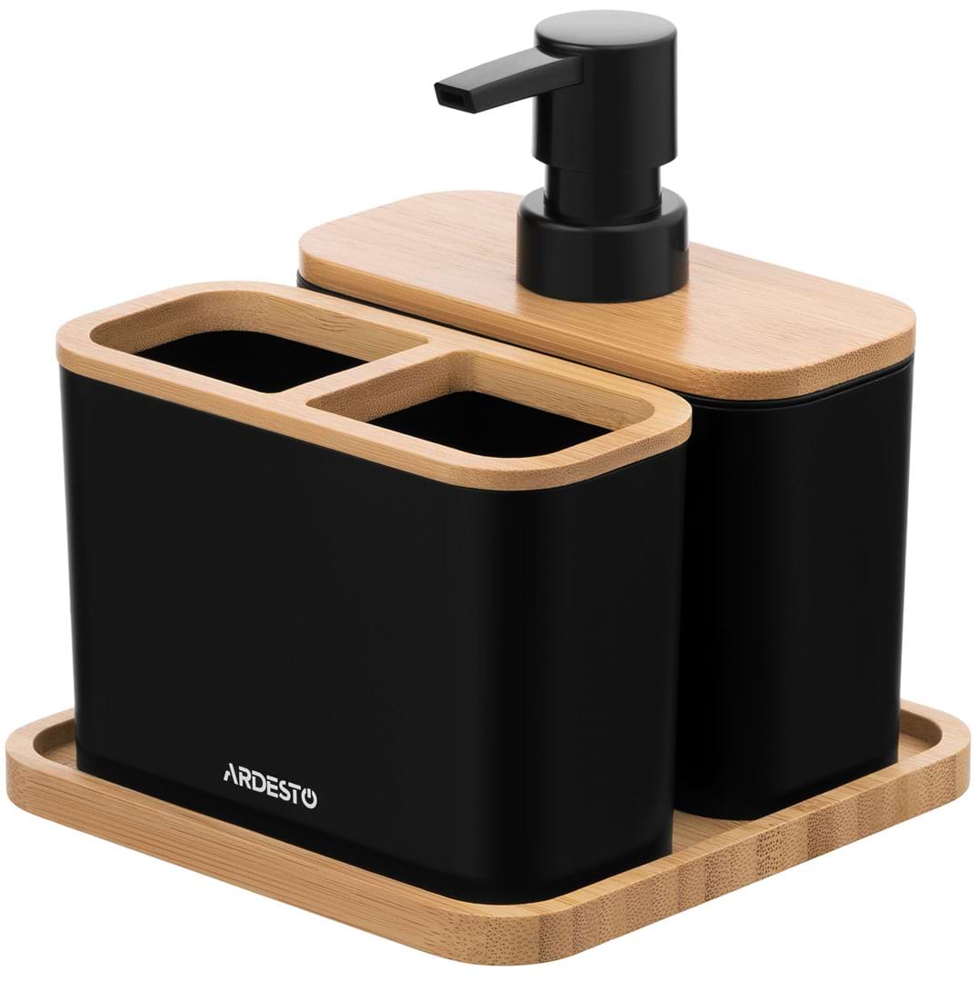 Органайзер для ванной комнаты ARDESTO Minimalism, 3 пр. Black (ARHB3123BB)