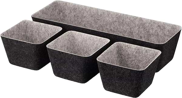 Фото - Набор корзин для хранения Ardesto Prestigio 38.5x13.5x9cm/12x12x8.5 см 4 пр. Gray (ARHH5101FG) Фото - Набор корзин для хранения Ardesto Prestigio 38.5x13.5x9cm/12x12x8.5 см 4 пр. Gray (ARHH5101FG)