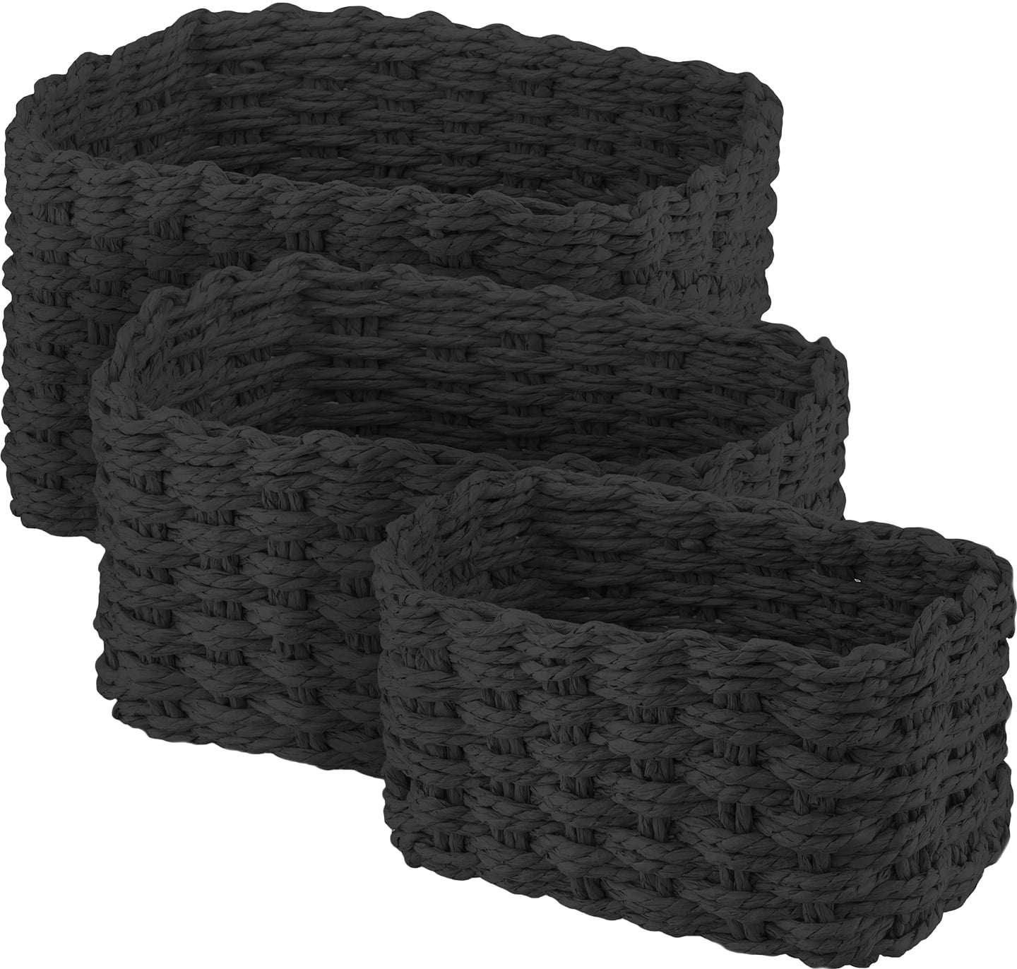 Набір корзин для зберігання Ardesto Prestigio 3.3/2.2/1.4 л 3 пр. Чорний (ARHC2505BL) - Фото 1