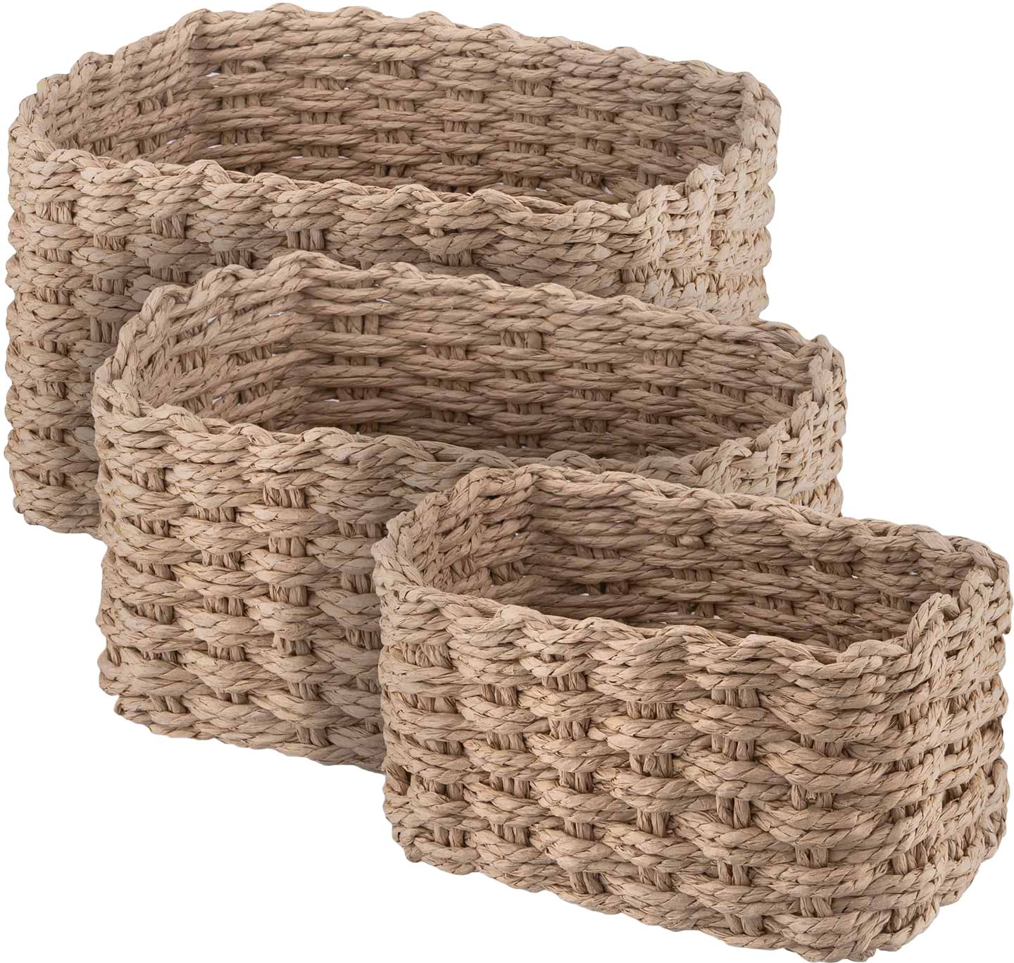 Набір корзин для зберігання Ardesto Prestigio 3.3/2.2/1.4 л 3 пр. Бежевий (ARHC2505BE) - Фото 1