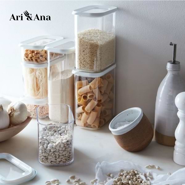Фото - Набір ємностей для сипучих Ari&Ana на 5 шт. прямокутні із щільною кришкою (6126755803261)