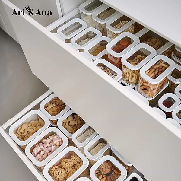 Фото - Набір ємностей для сипучих Ari&Ana на 5 шт. прямокутні із щільною кришкою (6126755803261)