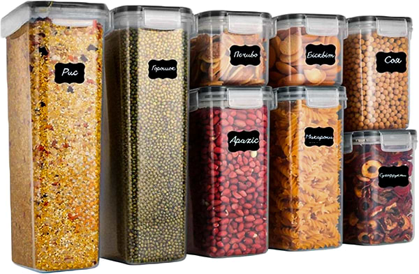 Фото - Набір ємностей для сипучих Ari&Ana герметичних контейнерів 8 шт. (6126755803266)