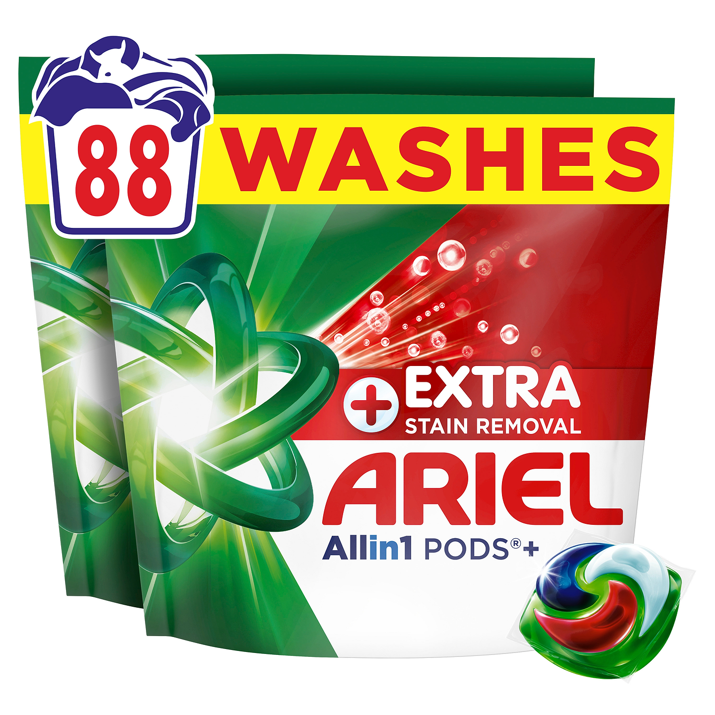 Капсулы для стирки Ariel Ariel Все-в-1 Экстрасила выведение пятен, 88 шт