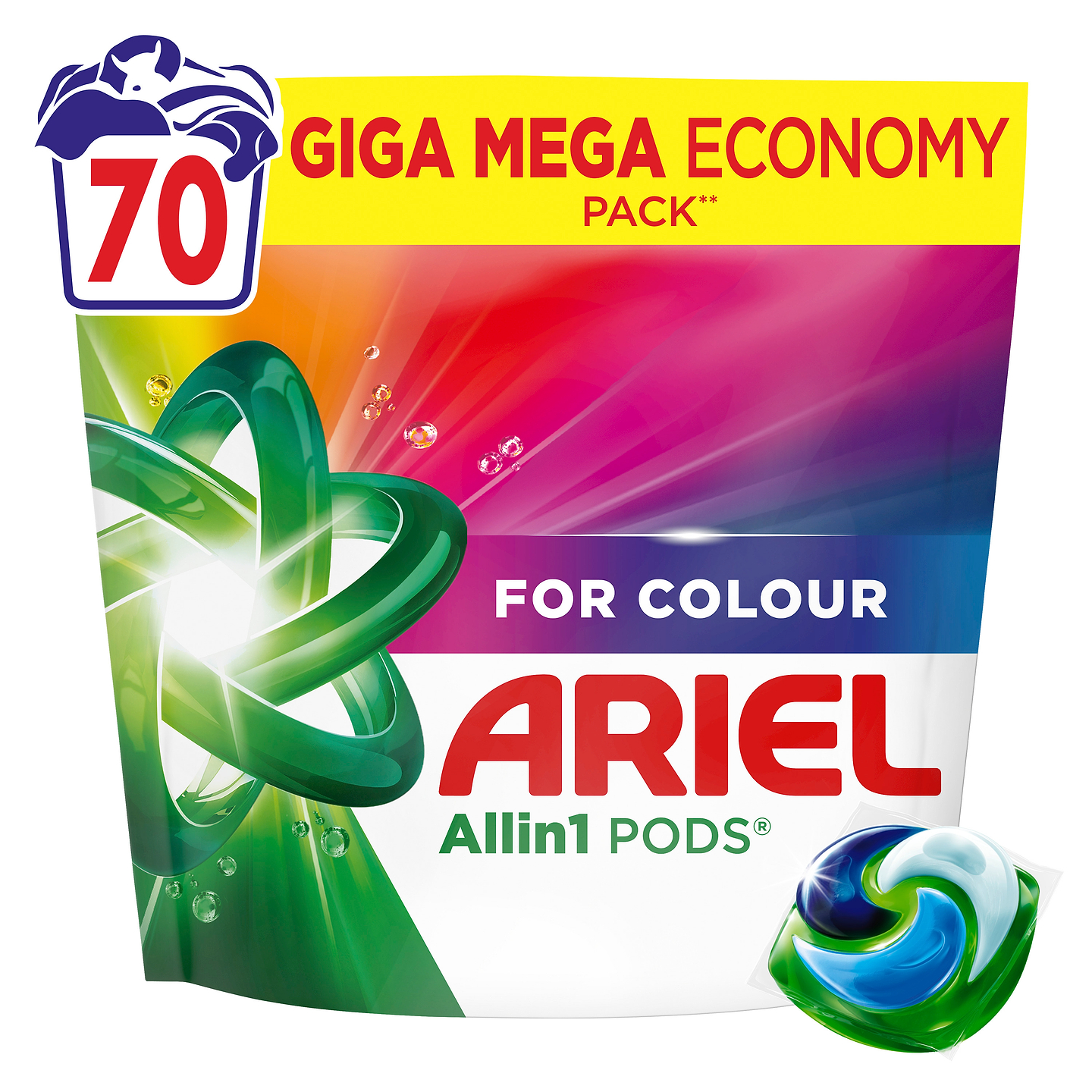 Капсулы для стирки Ariel Все-в-1 Для цветных вещей, 70 шт