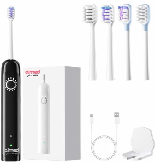 Зубная щетка электрическая AIMED Sonic Spark Black (AI-Spark1_bk) - Фото 1
