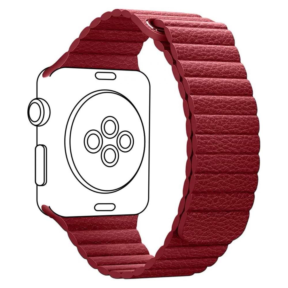 Ремінець для смарт-годинника Armorstandart Leather Loop for Apple Watch 42/44/45/49mm Red (ARM45824)