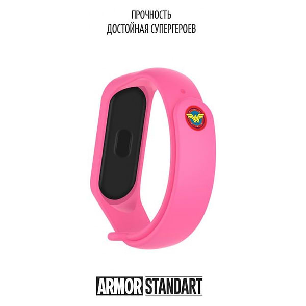 Фото - Ремінець для фітнес-браслету Armorstandart Superhero Edition for Xiaomi Mi Band 4/3 Wonder Woman Pink (ARM55067)
