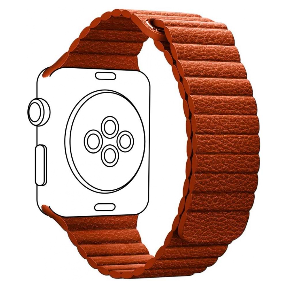 Ремінець для смарт-годинника ArmorStandart Leather Loop for Apple Watch 42 (Series 11-10)/41/40/38 Orange (ARM57838)