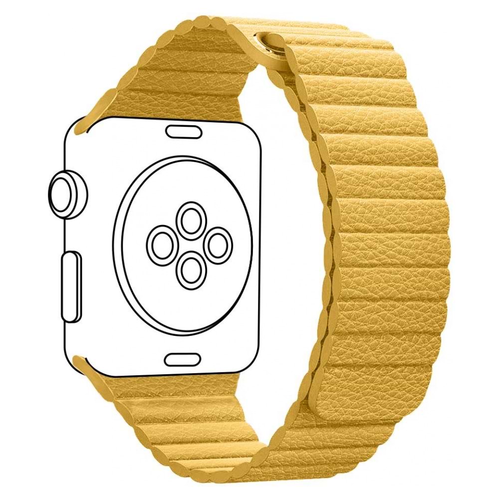 Ремінець для смарт-годинника Armorstandart Leather Loop for Apple Watch 42/44/45/49mm Yellow (ARM57842)