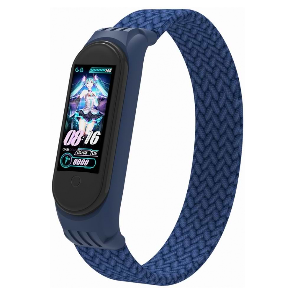 Ремінець для фітнес-браслету Armorstandart Braided Solo Loop for Xiaomi Mi Band 7/6/5/4 Blue size L (ARM58758)