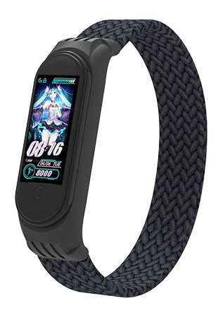 Ремінець для фітнес-браслету Armorstandart Braided Solo Loop foe Xiaomi Mi Band 4/5/6 Charcoal size M (ARM58765)