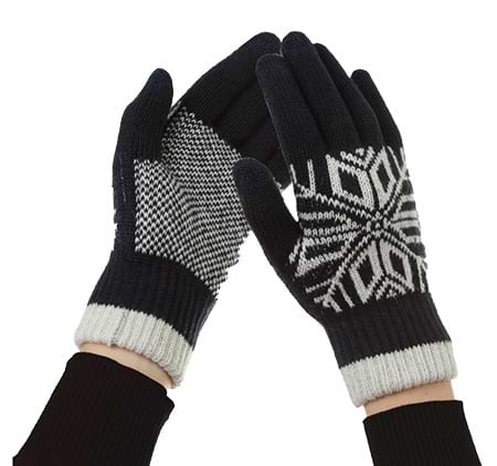 Рукавички для сенсорних екранів Armorstandart Touch Gloves Snowflake с орнаментом Black (ARM59993) - Фото 1