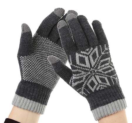 Фото - Рукавички для сенсорних екранів Armorstandart Touch Gloves Snowflake з орнаментом Light Grey (ARM59995)