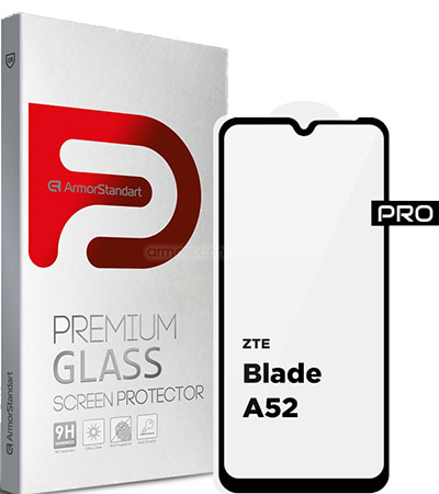 Защитное стекло для смартфона Armorstandart Pro for ZTE Blade A52 Black (ARM63117)