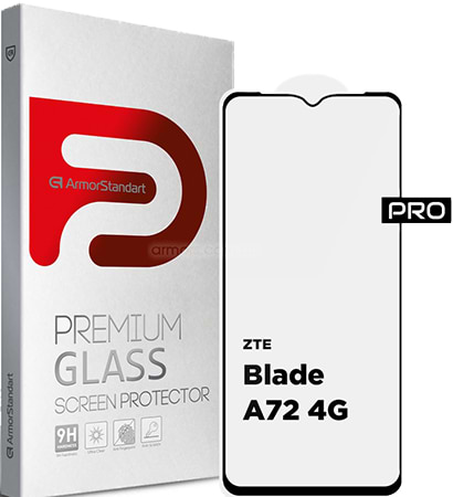 Защитное стекло для смартфона Armorstandart Pro for ZTE Blade A72 4G Black (ARM63118)