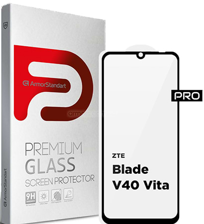 Захисне скло для смартфону Armorstandart Pro for ZTE Blade V40 Vita Black (ARM63120)