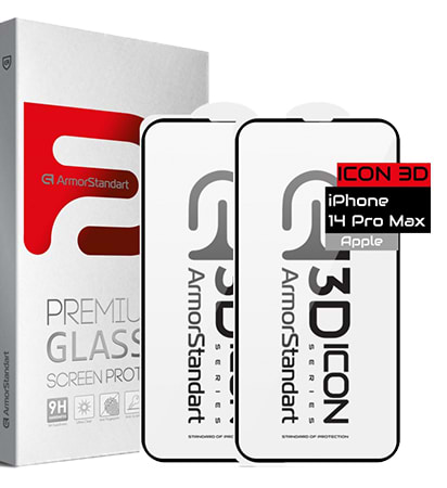 Фото - Захисне скло для смартфону Armorstandart Icon 3D for iPhone 14 Pro Black 2шт (ARM65336)