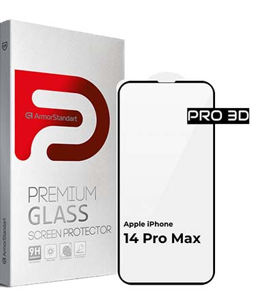 Защитное стекло для смартфона Armorstandart Pro for Apple iPhone 14 Pro Max Black, 3D (ARM66356)