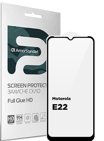 Фото - Захисне скло для смартфону Armorstandart Full Glue HD for Motorola E22 Black (ARM67051)