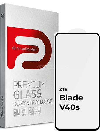 Захисне скло для смартфону Armorstandart Full Glue for ZTE Blade V40s Black (ARM68734)