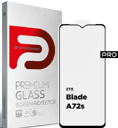 Защитное стекло для смартфона Armorstandart Pro for ZTE Blade A72s Black (ARM68739)