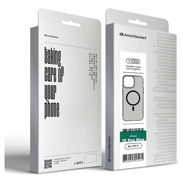 Фото - Чохол для смартфону Armorstandart Y23 MagSafe for Apple iPhone 15 Pro Max Transparent Black (ARM68568)