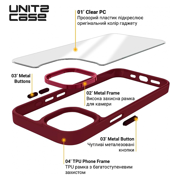 Фото - Чехол для смартфона Armorstandart UNIT2 for Apple iPhone 15 Marsala (ARM69971)