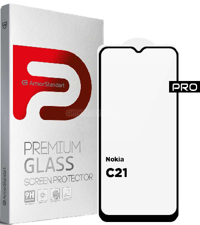 Защитное стекло для смартфона Armorstandart Pro for Nokia C21 Black (ARM70431)