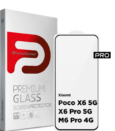 Фото - Захисне скло для смартфону Armorstandart Pro for Poco X6 5G/X6 Pro 5G/M6 Pro 4G Black (ARM73500)
