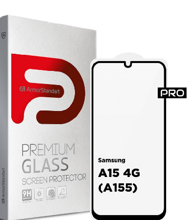 Защитное стекло для смартфона Armorstandart Pro for Samsung A15 4G (A155) Black (ARM74659)